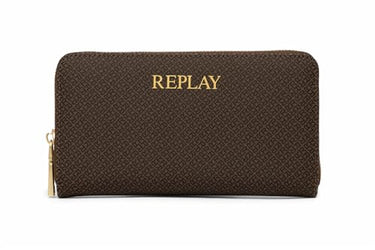 Replay Damen Portemonnaie mit Replay-Print, Braun (Brown Cocoa + Black 1583), Onesize im Sale